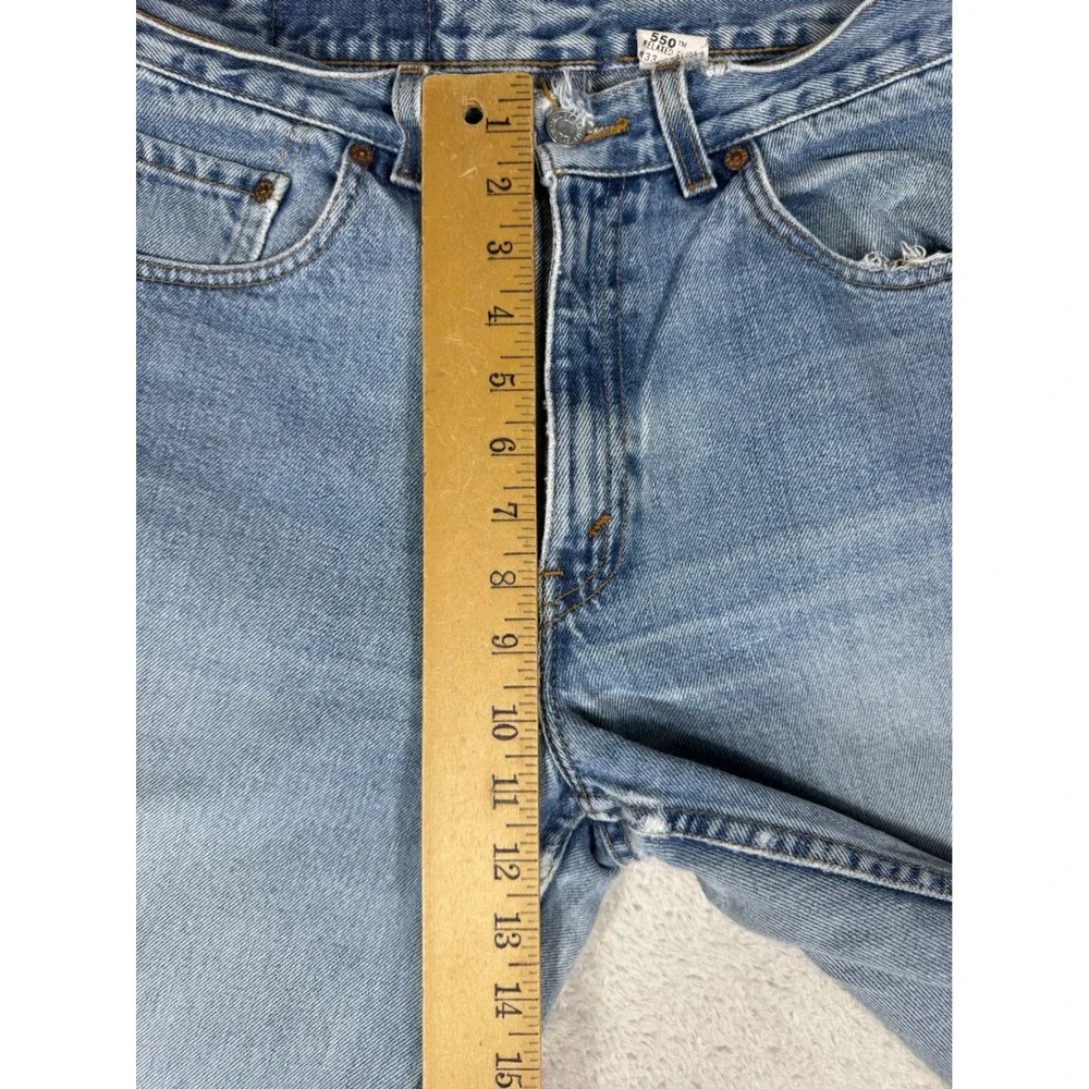 Levi's 550 Relaxed Fit Jeans Mens 33x32 Light Wash Good Vintage Made in USA 90s